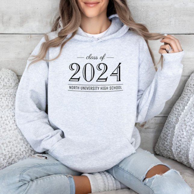 2026 Elegant Black and White Custom Graduation Hoodie (Creator Uploaded)