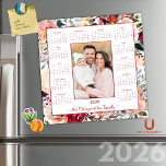 2026 Elegant Blush Floral Photo Magnetic Calendar<br><div class="desc">2026 Elegant Blush Floral Photo Magnetic Calendar with a background of lovely floral in blush pink, marsala burgundy, and eucalyptus green on an elegant white background. 🌟 This is for 2026 only! Add your photo and name for a fun, personalized gift! Perfect for stocking stuffers or small gifts for friends,...</div>