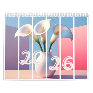 2026 Elegant Calla Lily Floral Calendar