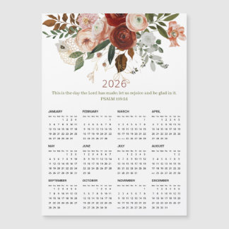 2026 Elegant Rose Gold Floral Magnetic Calendar