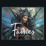 2026 Fairies 9 Black Fantasy Art Calendar<br><div class="desc">Introducing our enchanting "Fairies" Wall Calendar, where magic meets timekeeping in a dance of Afrocentric whimsy and wonder. Each month unfolds a captivating realm of ethereal beauty with stunning illustrations of African-American fairies that will transport you to a world where dreams come to life. Immerse yourself in the delicate details...</div>