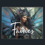 2026 Fairies 9 Black Fantasy Art Calendar<br><div class="desc">Introducing our enchanting "Fairies" Wall Calendar, where magic meets timekeeping in a dance of Afrocentric whimsy and wonder. Each month unfolds a captivating realm of ethereal beauty with stunning illustrations of African-American fairies that will transport you to a world where dreams come to life. Immerse yourself in the delicate details...</div>