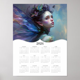 2026 Fairy Fantasy Art Full Year Calendar Poster