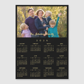 2026 Family Name Photo Calendar Personalized Card