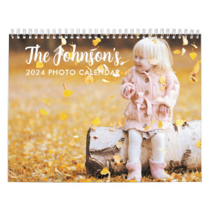 2026 Family Photo Calendar Editable Year Text