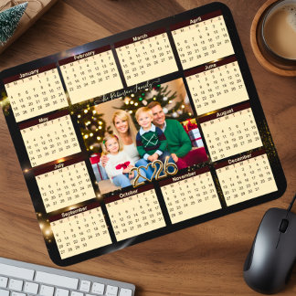 2026 Family photo calendar new year mousepads