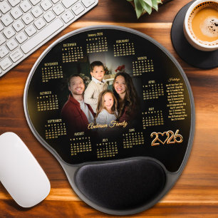 2026 Family Photo Calendar Professional Elegant Gel Mouse Pad