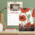 2026 Family Photos Floral Border Calendar<br><div class="desc">Stylish floral paintings are featured on the months of this single page calendar with your favorite photos and a caption for each on every month. Personalize with your family name or your business name on the front. Great to give out to friends and family or create for yourself.</div>