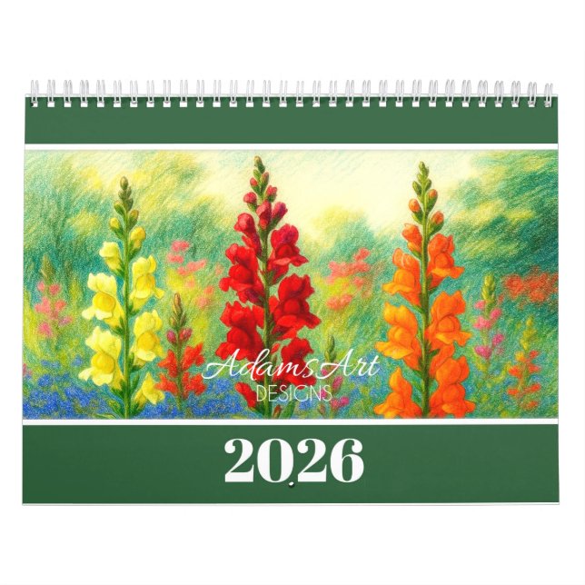 2026 Floral  – Colorful Botanical Illustrations Calendar (Cover)