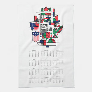 2026 Football Calendar USA, Canada, Mexico Kitchen Towel