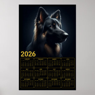 2026 German Shepherd Calendar – Bold Portrait Poster