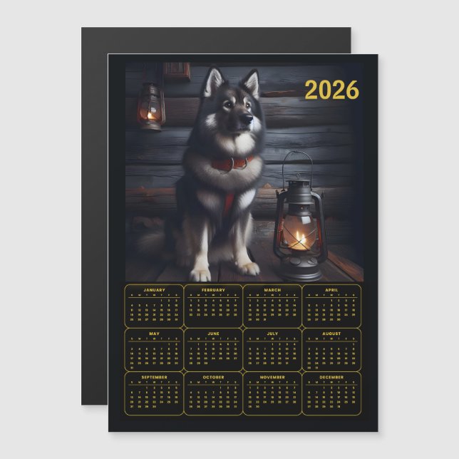 2026 German Shepherd Calendar Rustic Cabin (Front/Back)