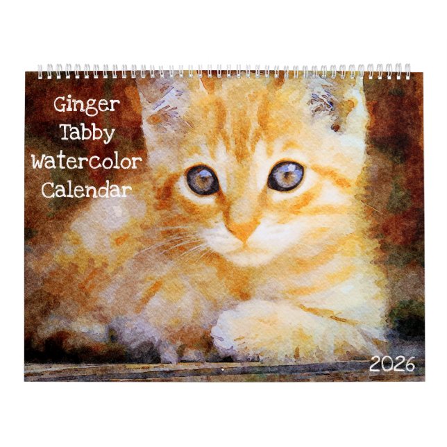 2026 Ginger Tabby Cat Lover Owner Marmalade Cat Calendar (Cover)