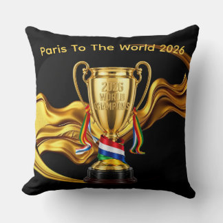 2026 Global Cup: Gold Fluid | Paris To the world 8 Throw Pillow