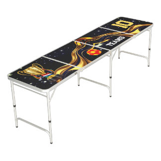 2026 Global Games: Opulent Gold Black Soccer Team Beer Pong Table
