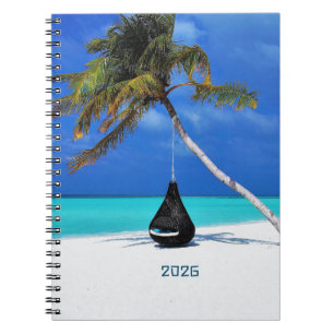 2026 Goals Beach and Palm Tree Magnetic Dry Erase Notebook
