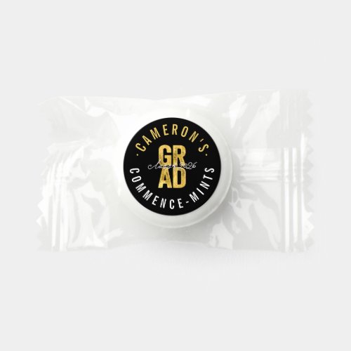 2026 Gold GRAD's Commence-mints Graduation Party Life Saver® Mints