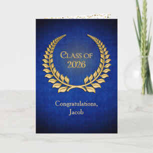 2026 Gold Graduation Laurel Wreath Card