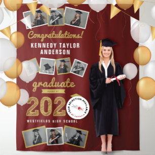 2026 Gold Sketch Graduate Party 10 Photo Backdrop