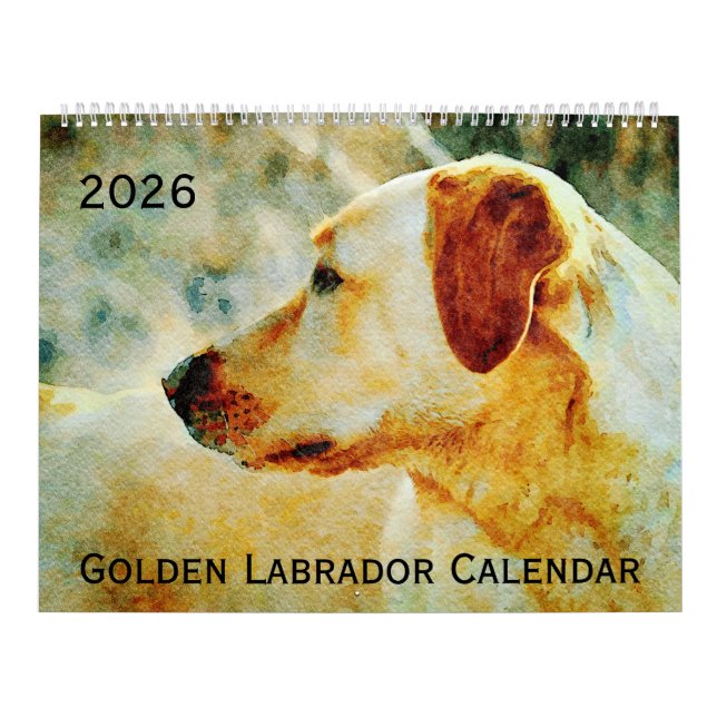 2026 Golden Labrador Dog Lovers Gift Lab Mama Gift Calendar (Cover)