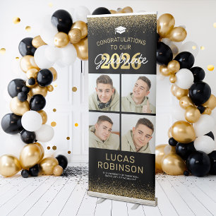 2026 Graduate 4 Photo Graduation Party Retractable Banner