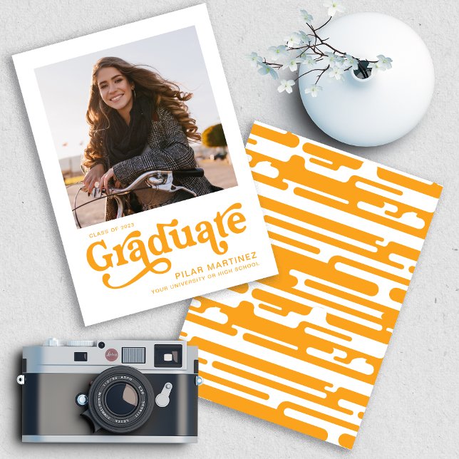 2026 Graduate Photo 70s Retro Orange Announcement (Creator Uploaded)