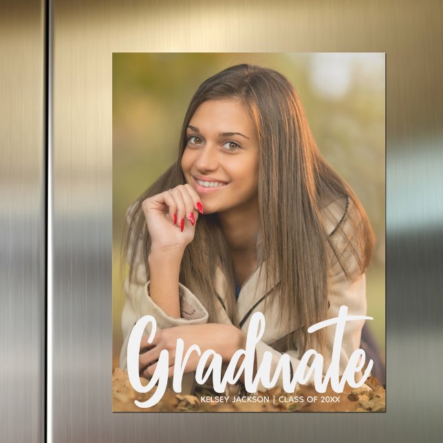 2026 Graduate Photo Chic Modern Magnetic Card (Creator Uploaded)