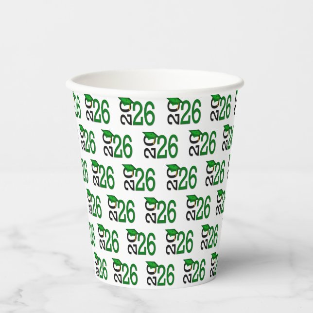 2026 Graduation Blue and Black Paper Cups (Front)