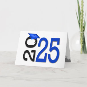 2026 Graduation Blue and Black School Colors Card