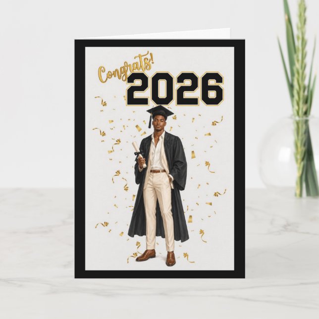 2026 Graduation Card for Him - African American  (Front)