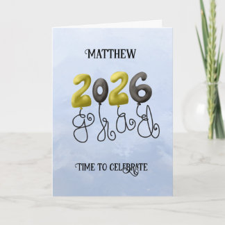2026 Graduation Card in red and gold