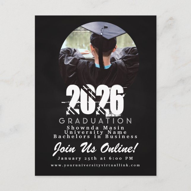 2026 Graduation Chalk Board Photo Postcard (Front)