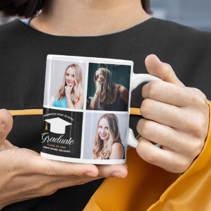 2026 Graduation Chic Senior Portrait Photo Collage Coffee Mug