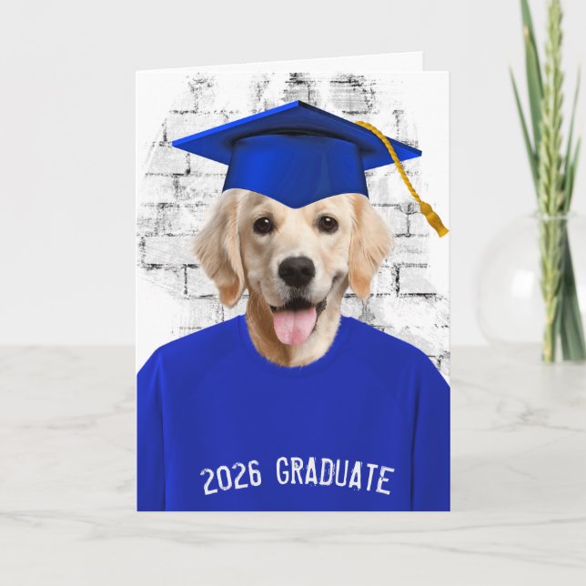2026 Graduation Golden Retriever  Card (Front)