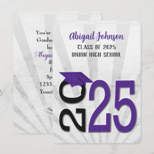 2026 Graduation In Purple and Black Invitation