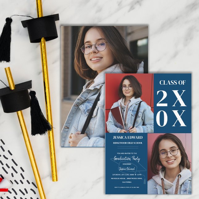 2026 Graduation Multi Photo Party Mini Invitation (2025 Graduation Multi Photo Party Mini Invitation)