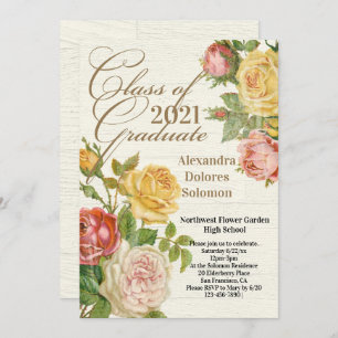 2026 Graduation Party Invitation Vintage Floral