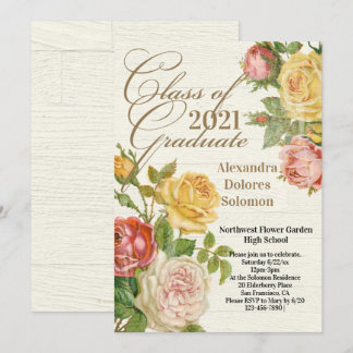2026 Graduation Party Invitation Vintage Floral