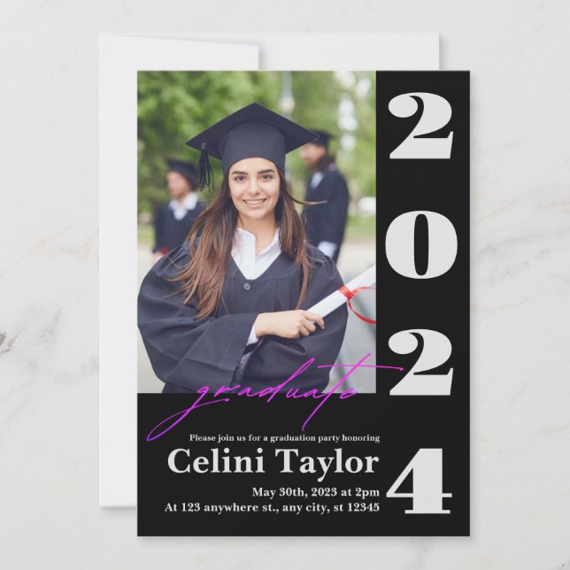 2026 Graduation Party Invitation with Photo  (Front)