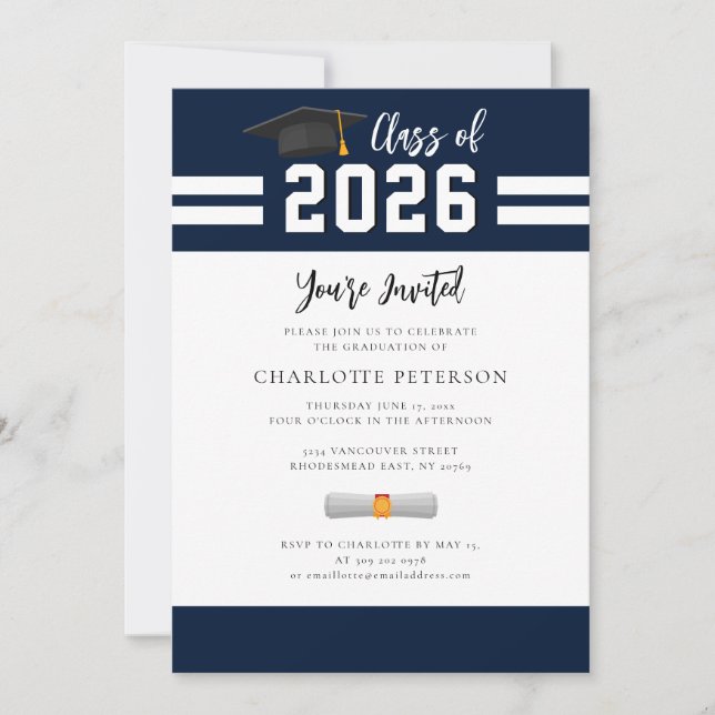 2026 Graduation Party Script Invitation (Front)