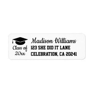 2026 Graduation Personalized Grad Return Address Label