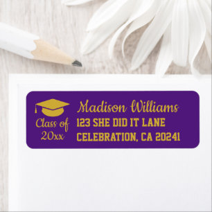2026 Graduation Personalized Grad Return Address Label