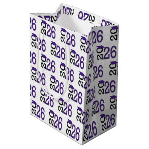 2026 Graduation Purple and Black Medium Gift Bag