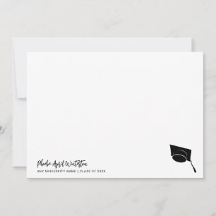 2026 Graduation Simple Typography Grad Cap Note Card