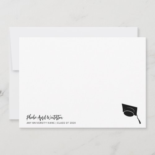 2026 Graduation Simple Typography Grad Cap Note Card