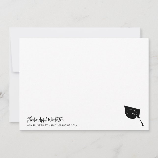 2026 Graduation Simple Typography Grad Cap Note Card (Front)