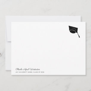 2026 Graduation Simple Typography Grad Cap Note Card