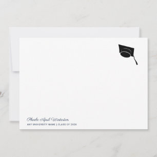 2026 Graduation Simple Typography Grad Cap Note Card