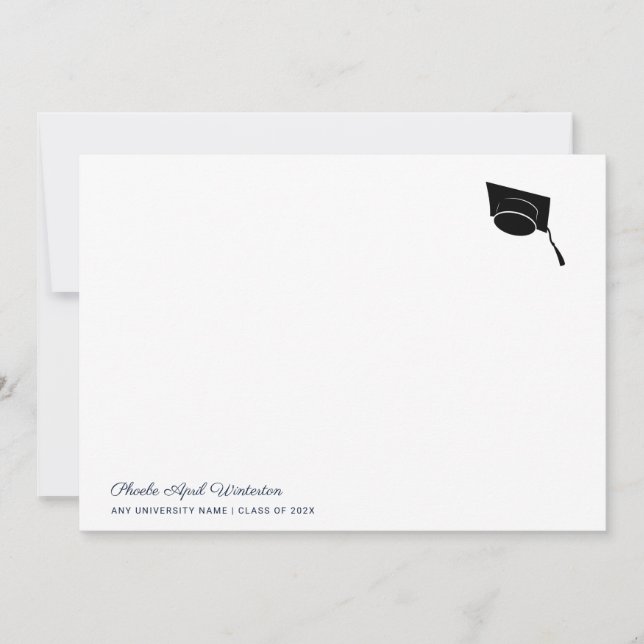 2026 Graduation Simple Typography Grad Cap Note Card (Front)