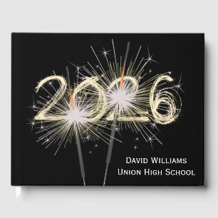 2026 Graduation Sparklers on Black Guest Book
